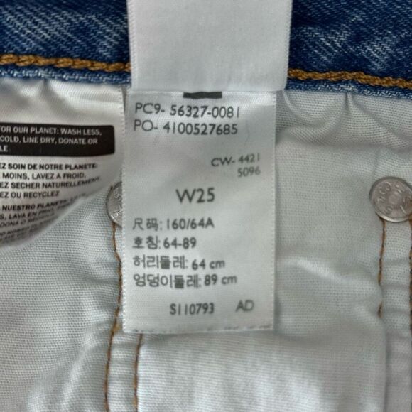 Levi's 501 Cut Off Distressed Jean Shorts Size 25 - Picture 6 of 13